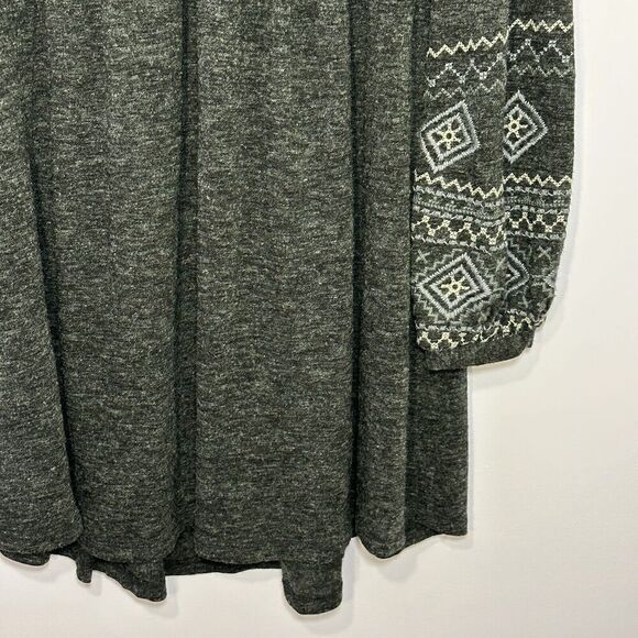 Monoreno Gray Embroidered Boho Sweater Dress Women Size Medium Pullover Tunic - Picture 11 of 13